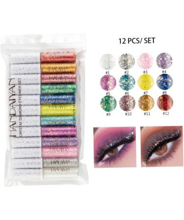 PLAFOPE 12pcs Shinny Eyeliner Eye Shadow Eyeshadow Liquid Eyeliner Glitter Eyeliner - Buy Online on GoSupps.com