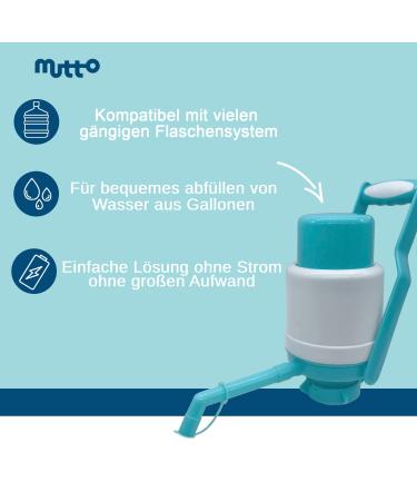 Mutto Premium Organic Spring Water Gallon - 19L Freshly Filled with Manual Hand Pump - Soft 1 Piece (Pack of 1) for International Shipping - Buy Online on GoSupps.com