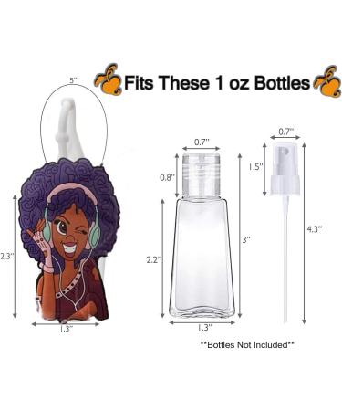 Cute Afro Girl Hand Sanitizer Holder | Black Girl Magic PVC Holder for Backpack | 1 oz Bottle Case - Buy Online on GoSupps.com