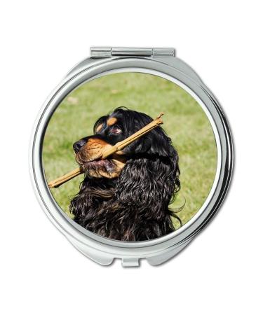 Mirror makeup mirror Cocker Spaniel Dog Plays Meadow Batons Animal Pocket Mirror portable mirror