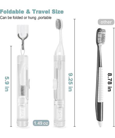 FSEN Portable Travel Toothbrush 3 in 1 Kit with Travel Case, Soft Bristles, and Refillable Toothpaste - Essential Camping Travel Accessories - Buy Online on GoSupps.com