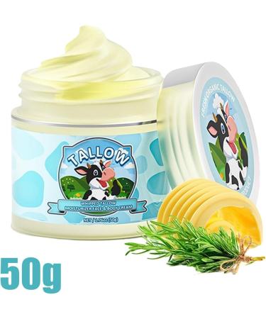  Mimoqk Beef Tallow Face Cream Organic Whipped Butter Moisturizer Natural Soothing Balm Hydrating Lotion for Dry Skin 50g for Face Hands Body Day & Night Care - Buy Online on GoSupps.com