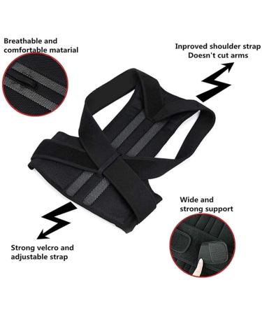 Posture Corrector for and Men Back Correction Waistcoat Therapy-Belt Belt Waist Brace Adjustable Support Kyphosis Humpback Black XXXXX - Buy Online on GoSupps.com