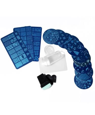 PMDCT Nail Art Stamper nail stamp nail stamp kit manicure stamp plate Tool nail transparent print templates for beginners and professional manicurists