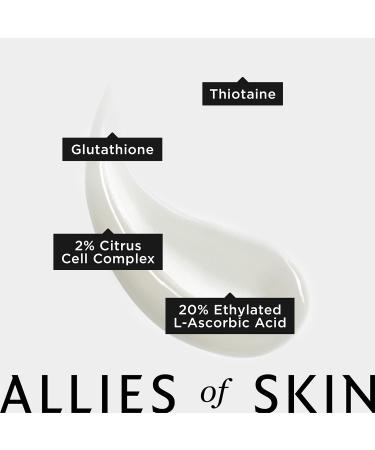 Allies of Skin 20% Vitamin C Brighten & Firm Serum - Boost Radiance with Ethylated L-Ascorbic Acid & Orange Extract - Smooth Elastic Skin - International Shipping - Buy Online on GoSupps.com
