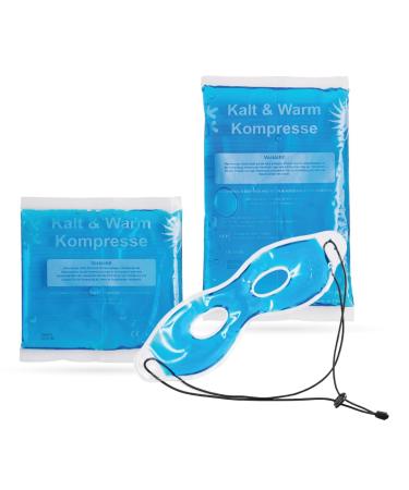 IEA Medical Cold Warm Compreting | 3 Set different sizes cooling packs for bruises insect bites and injuries |Eye mask |Reusable gel cooling cushion (3-series set mixing pack) 3 Set mixing pack Modern