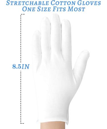 Cotton Gloves 10pairs (20Pcs) White Cotton Gloves for Women and Men Washable Stretch Cotton Gloves for Dry Hands and Eczeme Moisturizing Cloth Gloves Coin Jewelry Silver Cotton Inspection Gloves - Buy Online on GoSupps.com