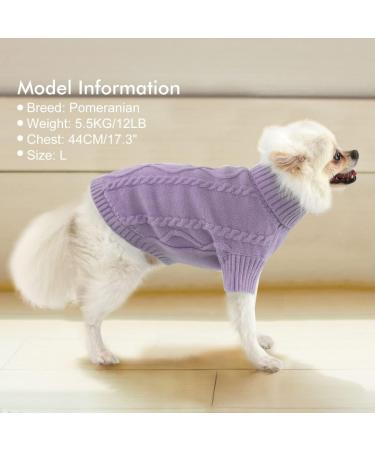 Winter Warm Knitting Wool Dog Sweater & Coat for Small & Medium Breeds - Perfect for Teddy Chihuahua Shiba Inu Bulldog - Purple - Buy Online on GoSupps.com