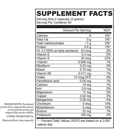 Hallelujah Diet Organic Barleymax - Barley & Alfalfa Veggie Capsules (240 ct) - 30 Day Supply - Buy Online on GoSupps.com