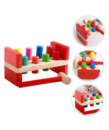 Ibasenice Colored Knock Stand Desktop Toy Set - Wooden Hammer Cutting Puzzle & Striking Toys for Kids - Buy Online on GoSupps.com