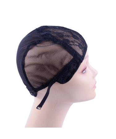 YANTAISIYU Double Lace Wig Cap - Adjustable Swiss Lace Hairnet for Wig Making (Black L 56cm - Buy Online on GoSupps.com