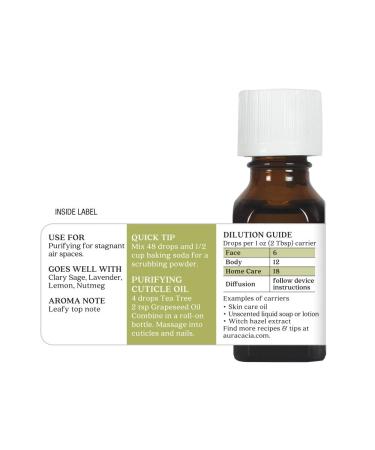 Aura Cacia 100% Pure Tea Tree Essential Oil 15 ml | GC/MS Tested | Melaleuca alternifolia | International Shipping Available - Buy Online on GoSupps.com