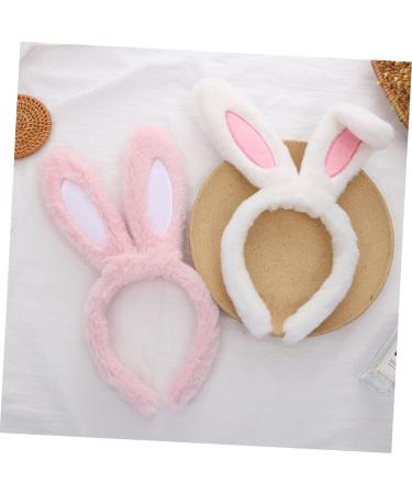 MAGICLULU Headband Animal Decor Stuffed Bunnies Easter Bunny Ears Dress for Girl Stuffed Bunny for Hair Bands Tiara Girl Hair Accessory White Decorations Women's Plush Rabbit Ears 28X13CM White - Buy Online on GoSupps.com