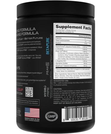 Pump-ocalypse Blueberry Pomegranate | Nitric Oxide L Arginine Supplement | Citrulline Malate GlycerPump | Ultimate N.O. Booster | Lean Muscle Support | Blood Flow Vascularity Hydration Endurance - Buy Online on GoSupps.com