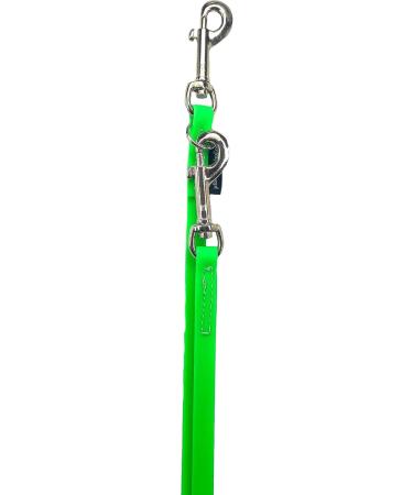 Adjustable Biothane Dog Leash for Small & Large Dogs | 2m - 5m Lengths | Neon Green | Durable Silver Hook - Buy Online on GoSupps.com