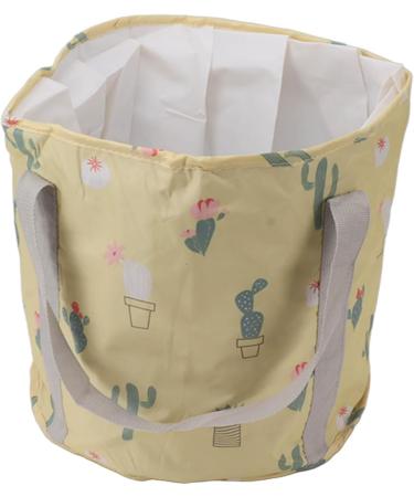 Portable Collapsible Foot Bath Basin with Lid PVC Insulated Foldable Foot Soaking Tub Foot Spa Bag for Travel and Home Use. (Yellow Cactus) - Buy Online on GoSupps.com