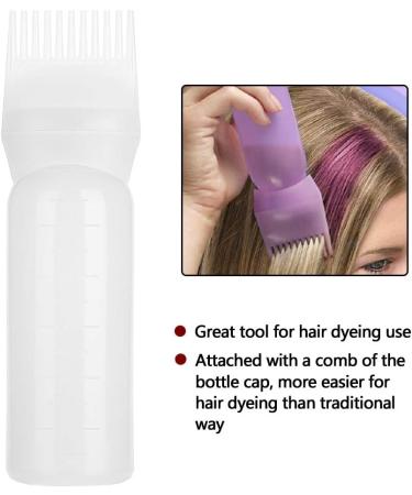 Hair Dye Brush Bottle Shampoo Bottle Oil Coloring Dispensing Applicator Brush Tip Tools with 120ml Capacity for Hair Dyeing(White) - Buy Online on GoSupps.com