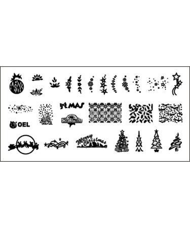 Stamping stencil plate Christmas X-mas frost flower Santa Claus XLR02 nail art nail design
