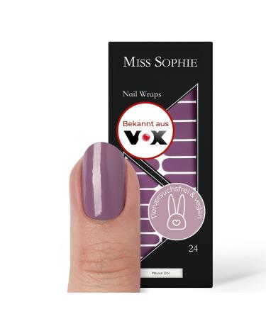 Original Miss Sophie Nail Foils Mauve On I 24 Ultra-D nne Nail polish strip in monkey in violet I for finger & toenails I sticks to natural and painted acrylic gel & shellac nails mauve on!24