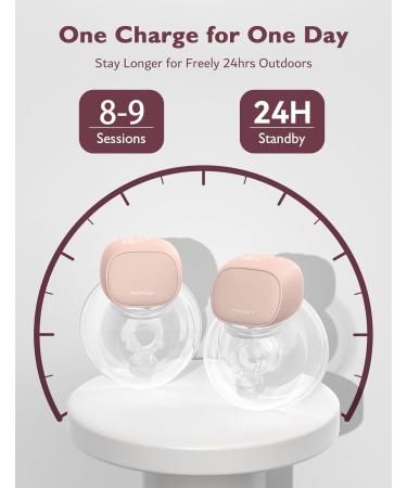 MomcoZy S9 Portable Electric Milk Pump | Free-Handed & Long Battery Life | 2 Modes & 9 Levels | 24mm Pink - Best for Moms - Buy Online on GoSupps.com