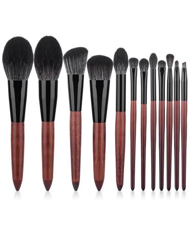 12-Piece Makeup Brush Set | Professional Beauty Tools - Pointed Handle Powder & Eye Shadow Brushes for Flawless Makeup Application - Buy Online on GoSupps.com