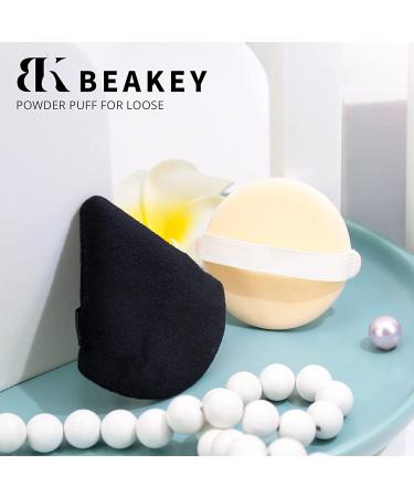BEAKEY Latex-Free Powder Puff Set - 12 Makeup Puffs for Loose & Cosmetic Foundation (6 Black + 6 White) - Buy Online on GoSupps.com