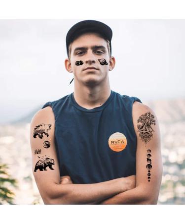 Konsait Temporary Tattoos (60 Sheets) for Adults & Kids - Waterproof Fake Black Tribal Body Art Stickers with Totem, Flower, Butterfly, Shark, Feather Designs - Buy Online on GoSupps.com
