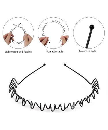 Mujinshow 6PCS Metal Wave Hair Bands - Non-slip Universal Headband for Men and Women - Buy Online on GoSupps.com