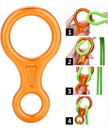 Alomejor 35KN Climbing Figure 8 Rappelling Safety Ring - Mountaineering & Rock Climbing Gear in Orange - Buy Online on GoSupps.com