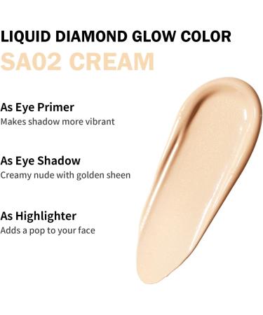 Oulac Liquid Eyeshadow Satin Finish - Multi-Use Eyeshadow Primer & Highlighter | Blendable Smooth Eye Make-up Crease-Resistant Non-Greasy Vegan Cruelty-Free Cream (SA02) - Buy Online on GoSupps.com