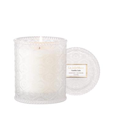 La Jolie Muse Scented Candle Gifts for Women Vanilla Cake Candles 8 oz 55 Hour Burn Time Luxury Candles Candles for Home Scented Natural Soy Wax Candles Vanilla Cake 8oz