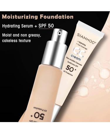 Siamhoo CC Cream Foundation SPF 50+ | Full Coverage Color Corrector Makeup 45ml - Naturel - Buy Online on GoSupps.com