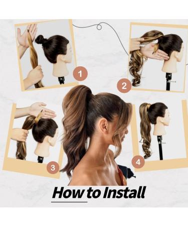 ShowCoco 32 Inch Flexible Wrap Around Ponytail Extension - Long Curly Synthetic Hairpiece for Women - 1B Color (100g) - Buy Online on GoSupps.com
