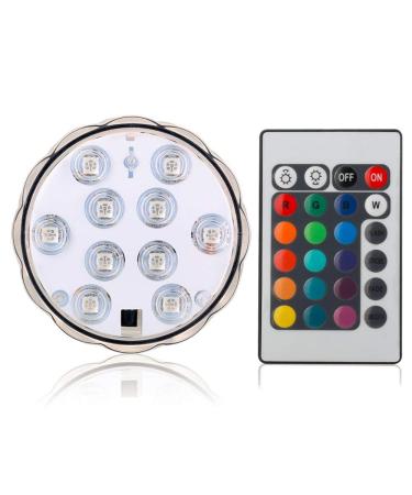 Multicolor remote control RGB LED underwater lighting waterproof color change Led Magic Light for Vase Base Floral aquarium pond wedding (1piece flower)