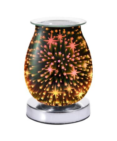 Yule Essential Oil Diffuser 3D Glass Star Electric Wax Melter Night Light Decorative Aroma Lamp with Touch Control for Bedroom Office(US Plug) Fragrance Diffuser US Plug Assorted Color