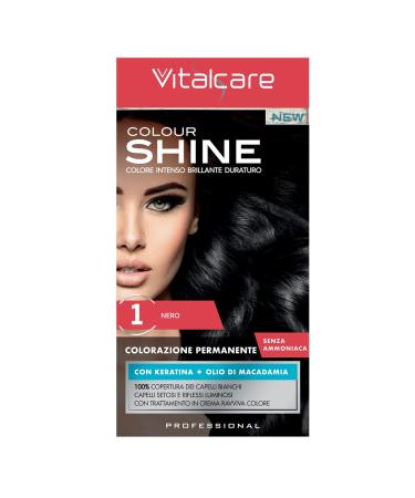 Vitalcare Vitalcare | Professional Permanent Hair Dye Ammonia-Free Hair Dye Keratin and Macadamia Oil No. 1 Black
