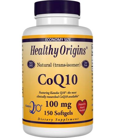 Buy Healthy Origins CoQ10 100mg - Kaneka Q10 150 Softgels | Premium Heart Health Supplement | International Shipping Available - Buy Online on GoSupps.com