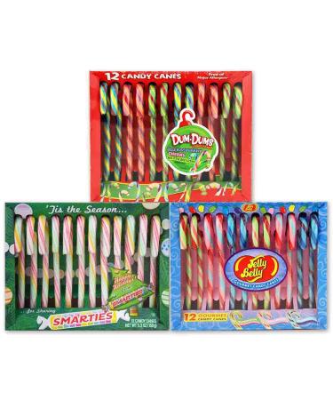 Candy Cane Mixed Pack - Dum Dums, Smarties, Jelly Belly - 144 Individual Count - Buy Online on GoSupps.com