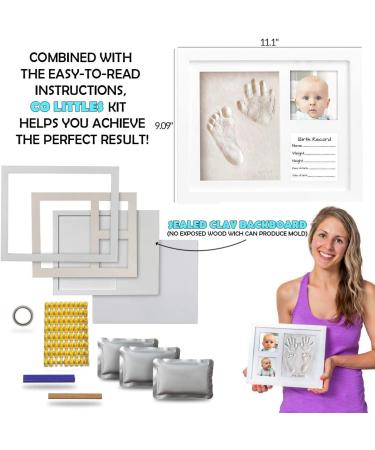 Co Little Baby Handprint & Footprint Kit with Date & Name Stamp - Clay Picture Frame for Newborn - Unique New Mom Gift - Gender-Neutral Keepsake for Baby - White Feet Imprint Mold - Buy Online on GoSupps.com