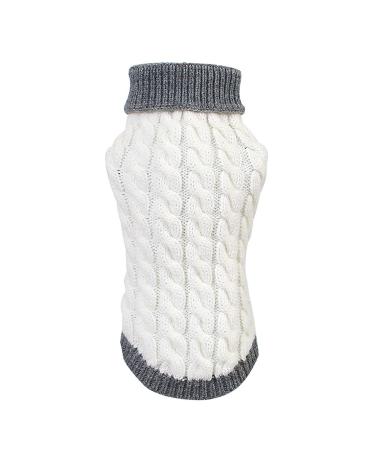 Gojiny dog sweater vest warm coat pet soft knitted crocheted for small medium -sized and large dogs XL rice white
