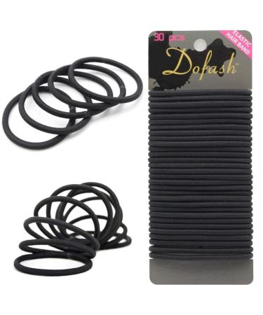 Dofash 30 pcs hair elastic hair tendrils ponytail holder hair band hair bands elastic headband for thick heavy and curly hair accessories for women girls hairstyles (black)
