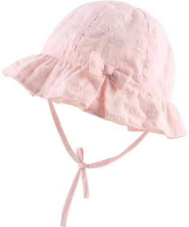 XIAOHAWANG Baby Girl Sun Hat - Embroidered Flowers Toddler Bucket Hat for Infant Girls 1-2 Years - Pink Bow - Buy Online on GoSupps.com