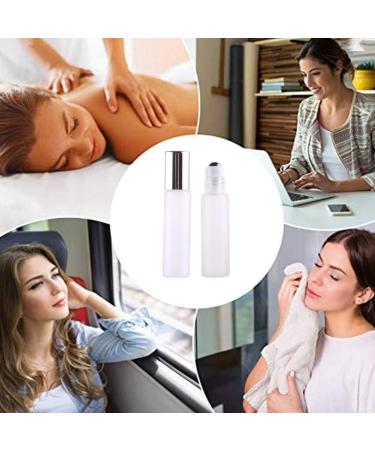 Jingxiaopu Essential Oil Roller Ball Bottle - Glass Roller Bottles with Stainless Steel Balls for Aromatherapy & Perfumes - Silver - Buy Online on GoSupps.com