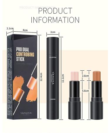 Yeweian 2 Colors Face Concealer Contour Stick 2 in 1 Highlight & Repair Pen - Face Makeup Shading Foundation Cream Pen (02Lotus+Light Brown) - Buy Online on GoSupps.com