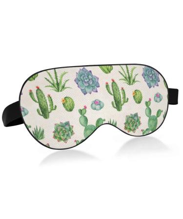 ALAZA Watercolor Cactus Cacti Sleep Mask for Women Men Eye Mask for Sleeping Funny Blackout Cooling Sleeping Masks