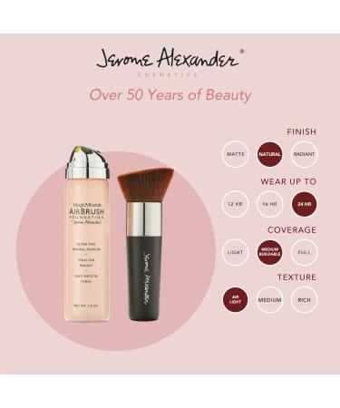 MagicMinerals AirBrush Foundation by Jerome Alexander 2pc Set - Medium | Anti-aging Spray Makeup with Kabuki Brush for Radiant Skin - Buy Online on GoSupps.com