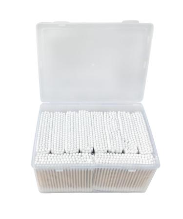 1000 Pcs Cotton Swabs in A Storage Case | Organic Cotton Natural Bamboo | Soft & Hypoallergenic | Ear Cleaning Makeup Application Makeup & Nail Polish Removal Baby Care Pet Care Art & Crafts 1000 Pcs Round