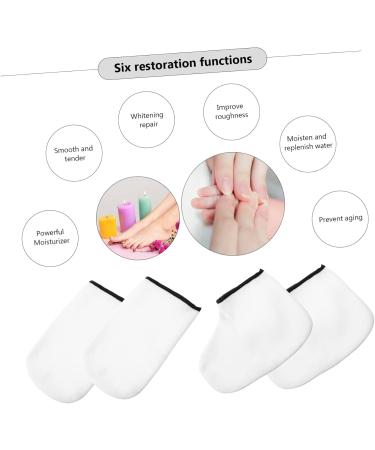 Beavorty 4 Pairs Hand and Foot mask Wax Tools Foot Calluses Remover sap Foot Covers Wax Hand Gloves moisturizing Hand Gloves Thermal Mitten Knitted Fabric White Spa Bath Bag - Buy Online on GoSupps.com