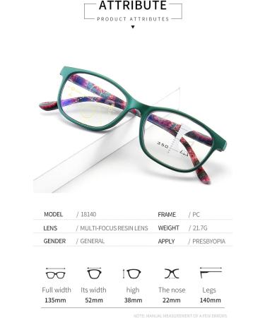 PLOPLO Progressive Multifocal Glasses - Anti Blue Light Blocking Computer Readers | Blue Flower Design | 1.5x Magnification - Shop Internationally - Buy Online on GoSupps.com