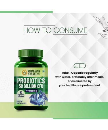 Himalayan Organics Probiotics 50 Billion CFU 150mg with Prebiotics | 10X Better Digestion & Immunity | Improve Gut Health - 60 Veg Capsules - Buy Online on GoSupps.com